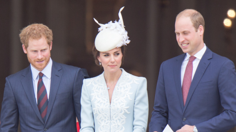 Le prince Harry, Kate Middleton et le prince William ensemble