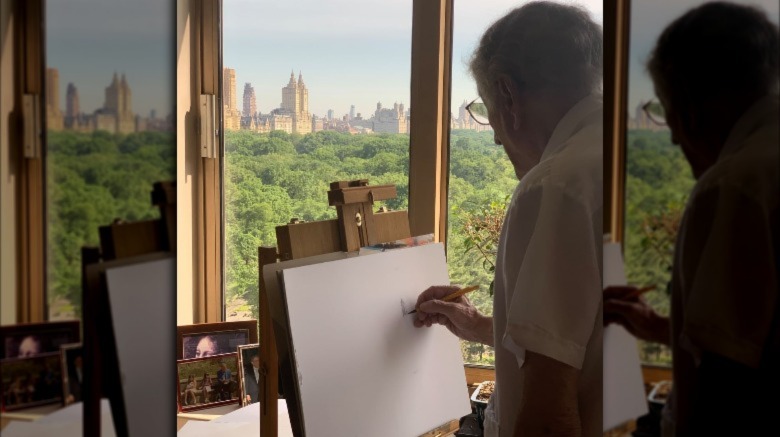 Tony Bennett dessinant Central Park