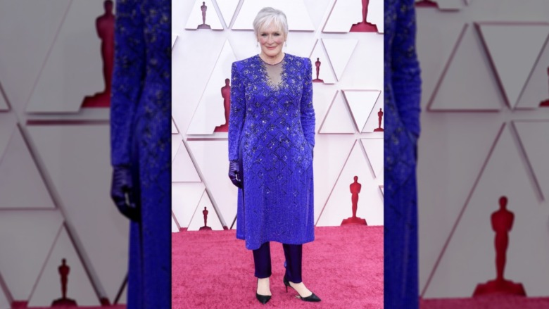 Robe Glenn Close Oscars bleue