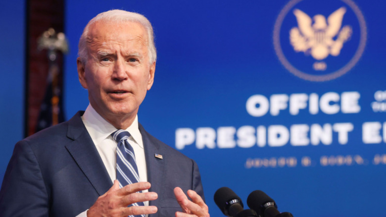 Joe Biden sur le podium