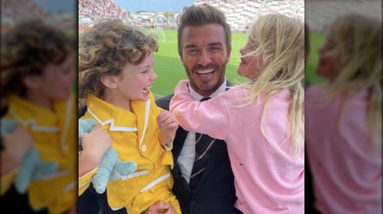 David Beckham avec les enfants de Liv Tyler, Lula et Sailor