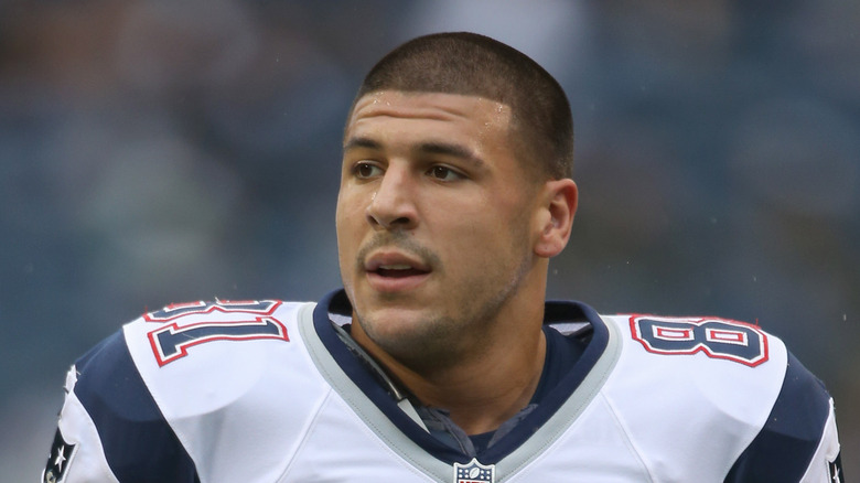 Aaron Hernandez sur le terrain Patriots