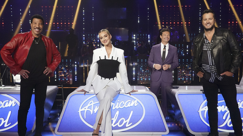 Lionel Richie, Katy Perry, Ryan Seacrest et Luke Bryan sur American Idol