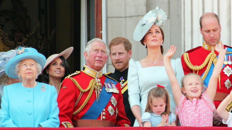 membres de la famille royale à la célébration Trooping the Color