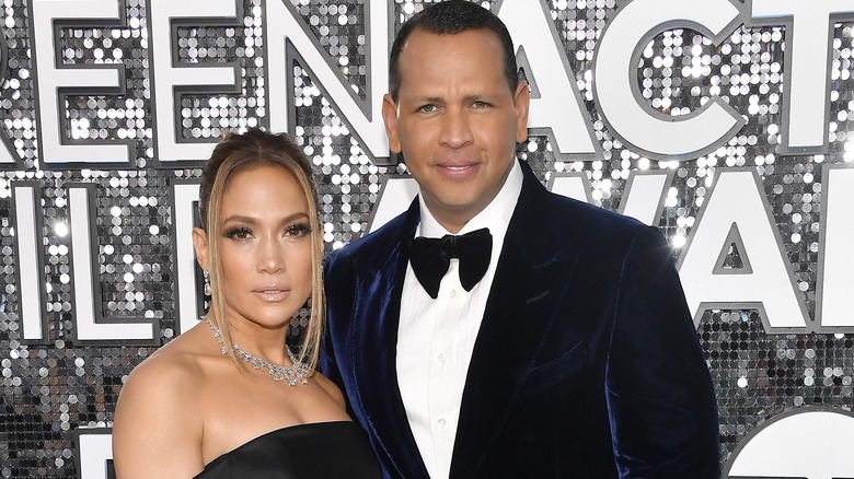 Jennifer Lopez et Alex Rodriguez lors d'un événement