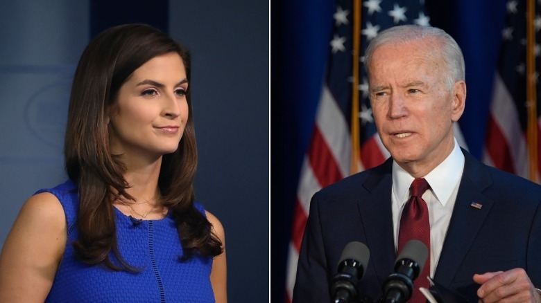 Kaitlan Collins et Joe Biden lors d'événements 