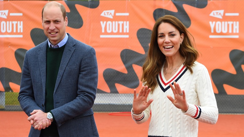 Le prince William, duc de Cambridge, et Kate Middleton, duchesse de Cambridge, au programme jeunesse 2021 de la Lawn Tennis Association (LTA)