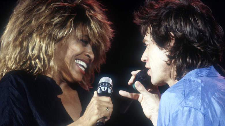 Mick Jagger et Tina Turner, sur scène