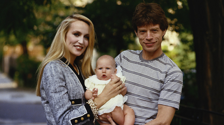 Mick Jagger, Jerry Hall et un de leurs enfants