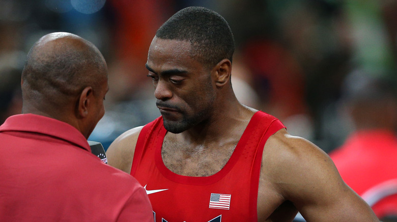 Tyson Gay avec un regard déçu