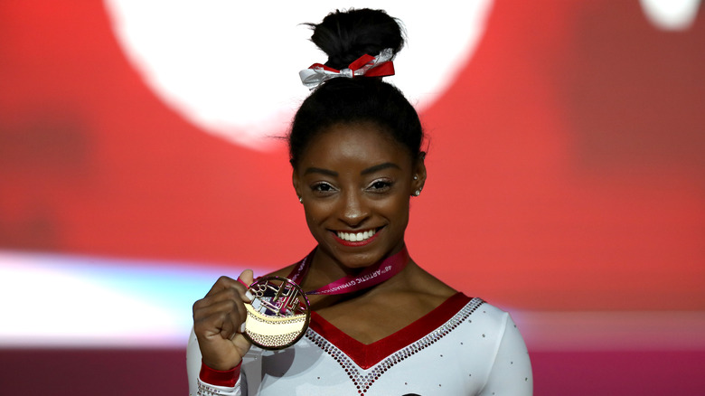 Simone Biles aux championnats du monde de gymnastique 2018 au Qatar