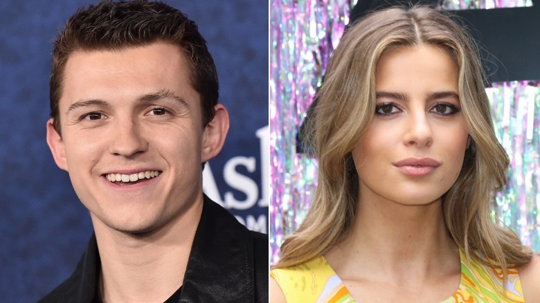 Tom Holland et Nadia Parkes, tous deux regardant la caméra