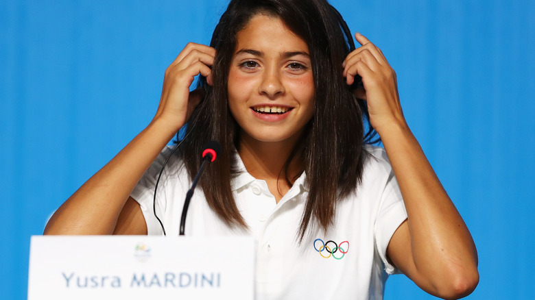 Yusra Mardini s'exprimant