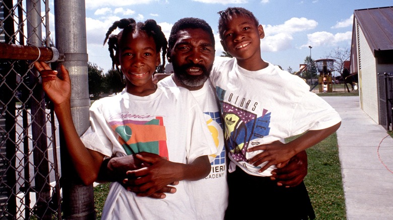 Richard Williams avec Vénus et Serena en 1991 