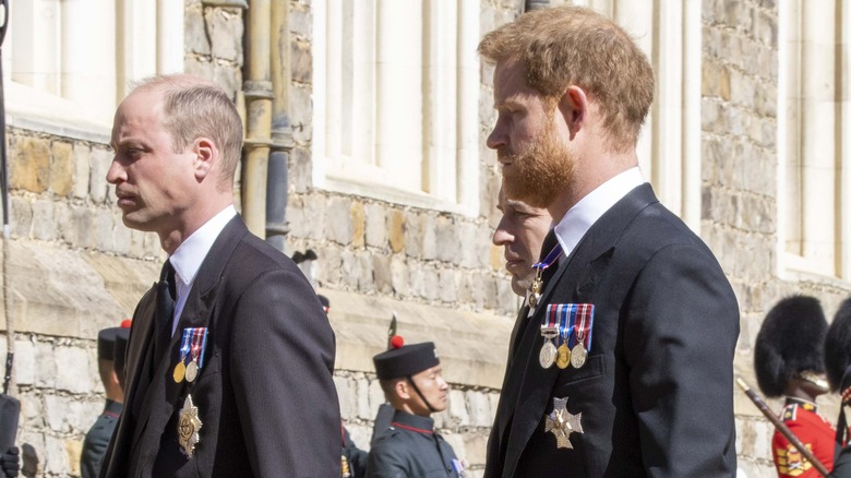 Le prince William et le prince Harry aux funérailles du prince Philip