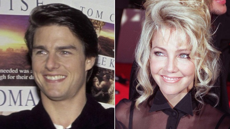 Tom Cruise Heather Locklear, divisé, tous deux souriants