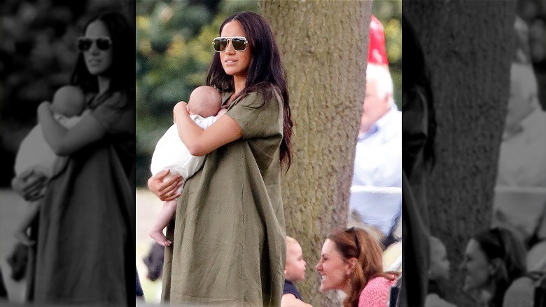 Meghan Markle tenant son bébé Archie, Kate Middleton jouant avec le prince Louis