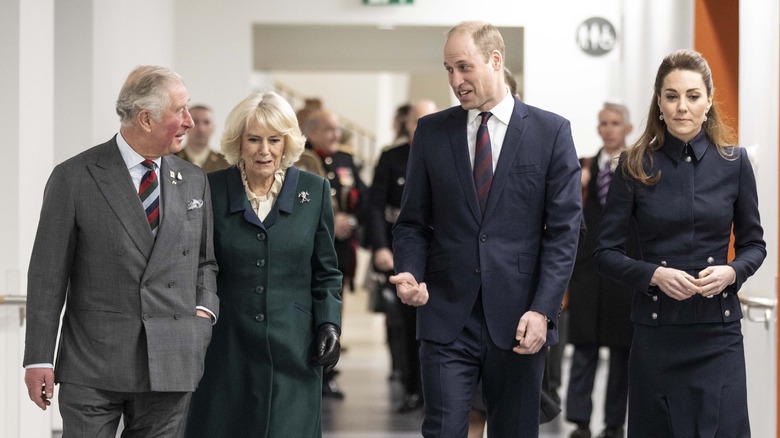 Le prince Charles, Camilla Parker Bowles, le prince William et Kate Middleton