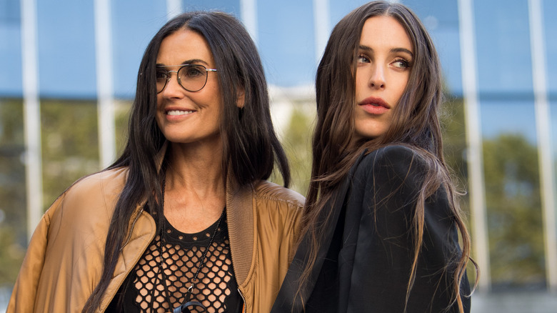 Demi Moore et Scout Willis à la Fashion Week de Paris