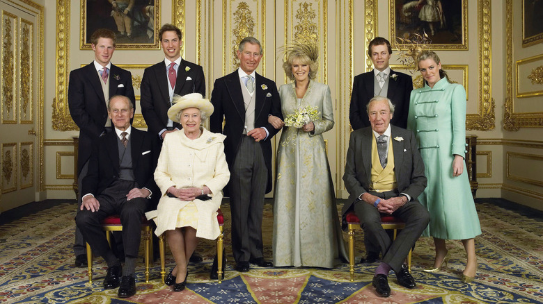 Des membres de la famille royale au mariage du prince Charles et de Camilla Parker Bowles