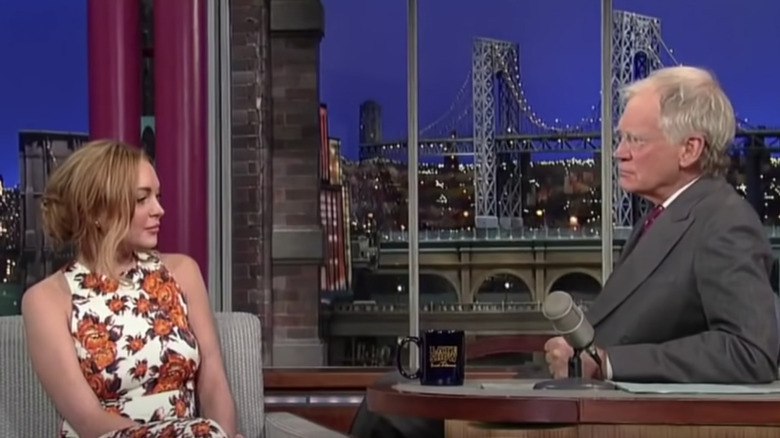 David Letterman et Lindsay Lohan parlant