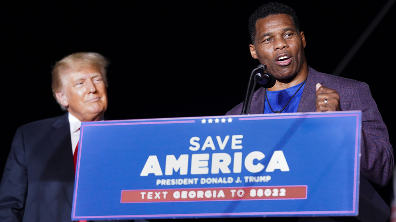 Donald Trump et Herschel Walker souriant