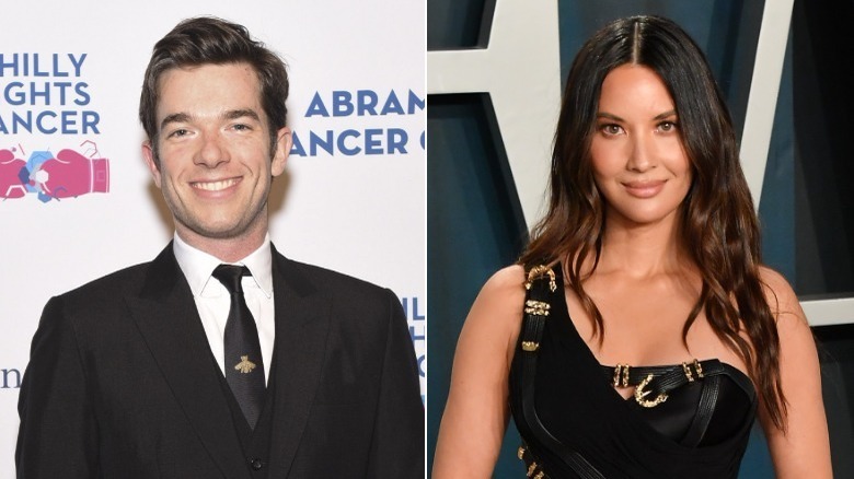 John Mulaney et Olivia Munn posant en image fractionnée