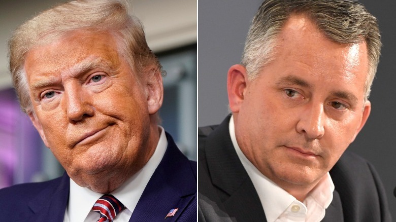 Donald Trump et David Jolly semblent sérieux dans une image divisée