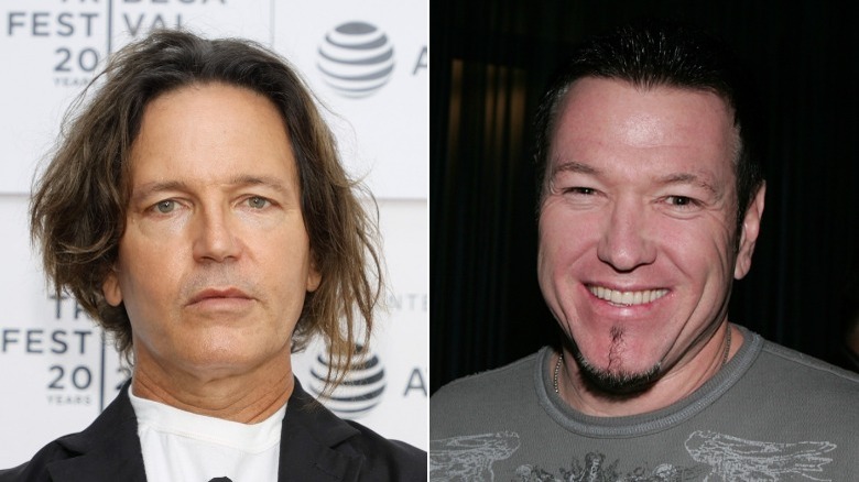 Stephan Jenkins of Third Eye Blind and Steve Harwell of Smash Mouth, both posing