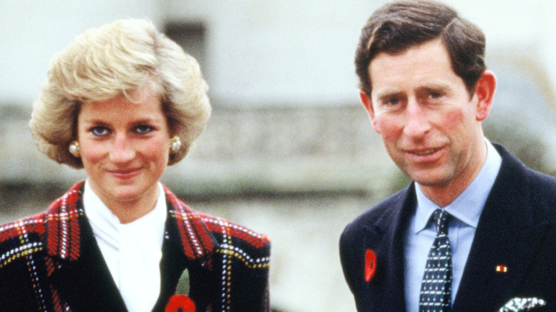 Le prince Charles, la princesse Diana posant