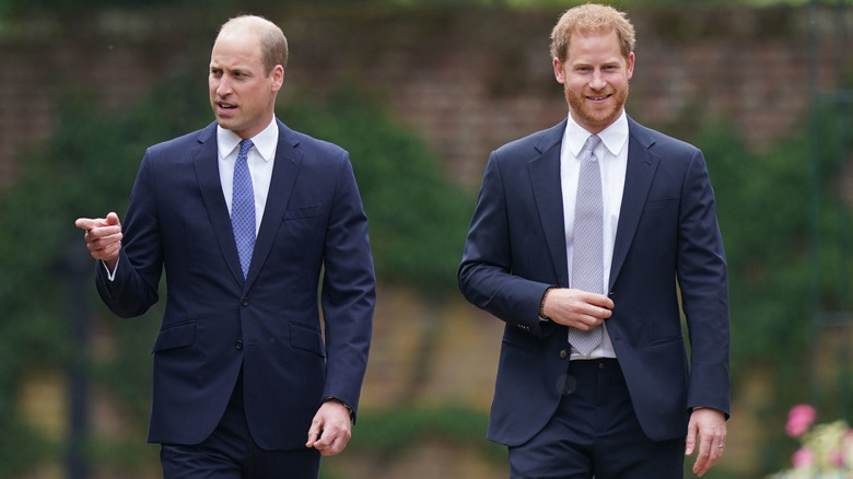 Le prince William et le prince Harry marchant ensemble