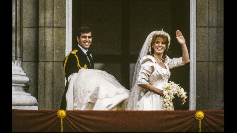 Sarah Ferguson le jour du mariage du prince Andrew