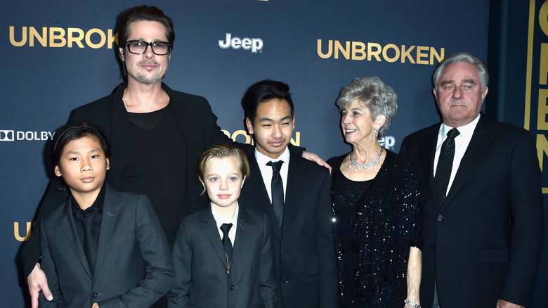 Brad Pitt et ses enfants en 2014