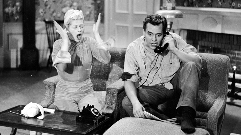 Lucille Ball et Desi Arnaz sur le tournage de 