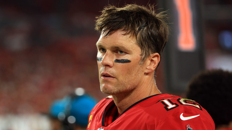 Tom Brady lors d'un match des Tampa Bay Buccaneers-New Orleans Saints 2021