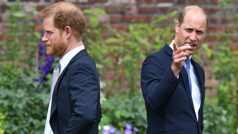 Le prince Harry et le prince William debout dos à dos