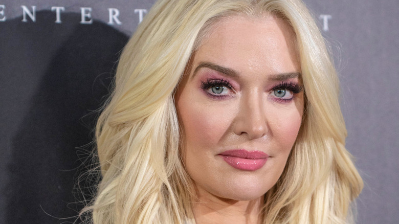 Erika Jayne avec une expression faciale sérieuse