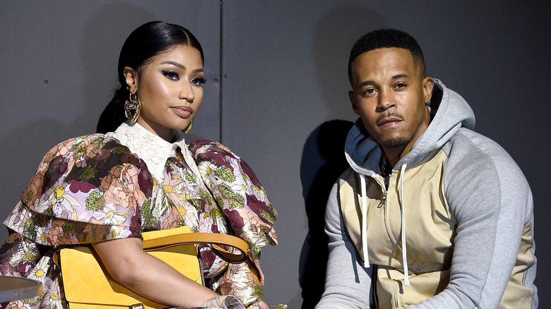 Nicki Minaj et son mari Kenneth Petty assistent au défilé Marc Jacobs automne 2020, février 2020 