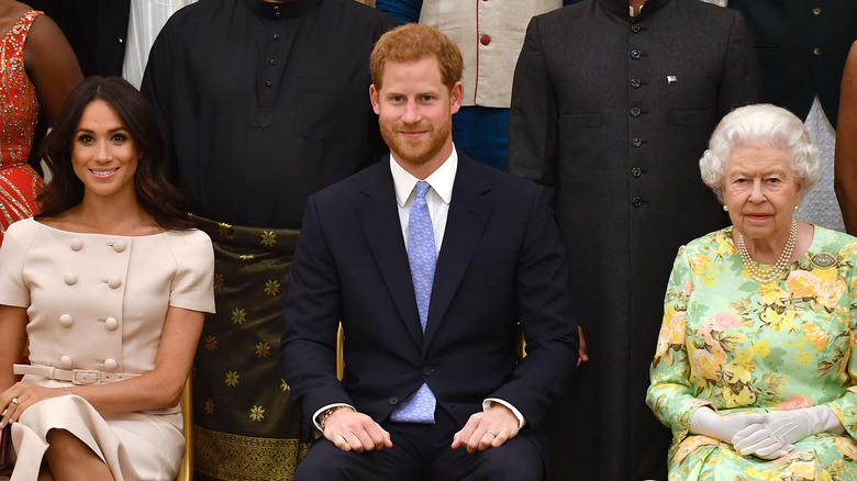 Meghan Markle, le prince Harry et la reine Elizabeth