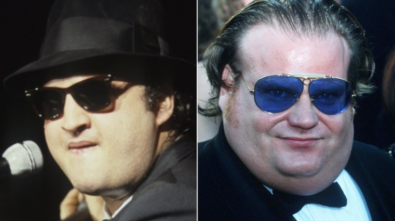 John Belushi, Chris Farley portant des lunettes de soleil