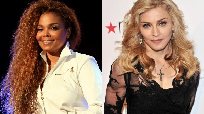 Image partagée de Janet Jackson et Madonna souriantes