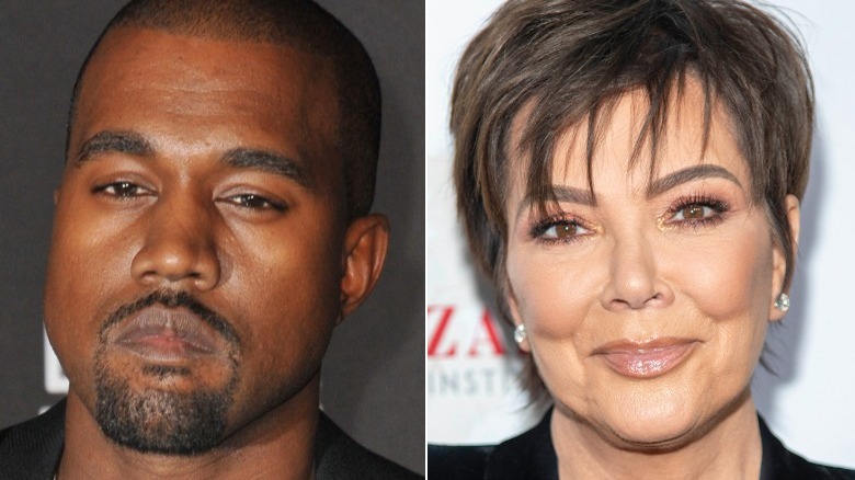 Kanye West et Kris Jenner posant en image partagée