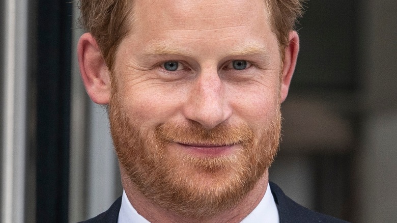 Le prince Harry regarde la caméra