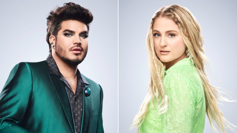 Adam Lambert et Meghan Trainor posant