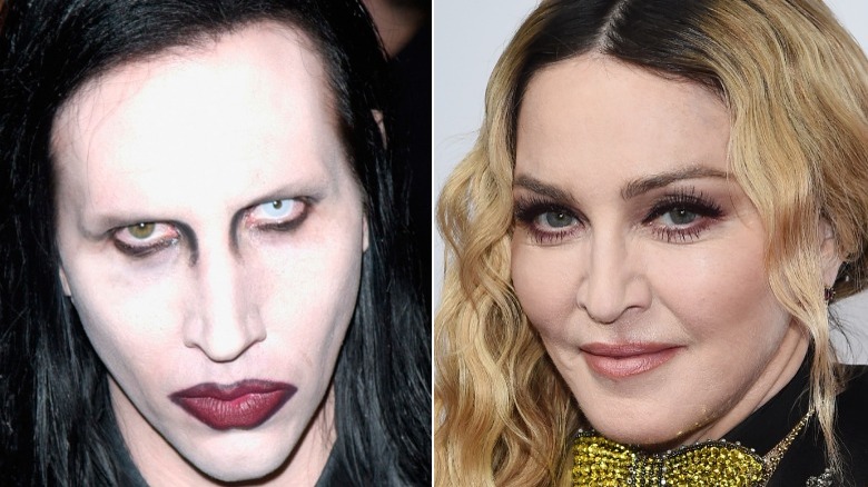 Madonna sourit sur le tapis rouge, Marilyn Manson porte un maquillage sombre