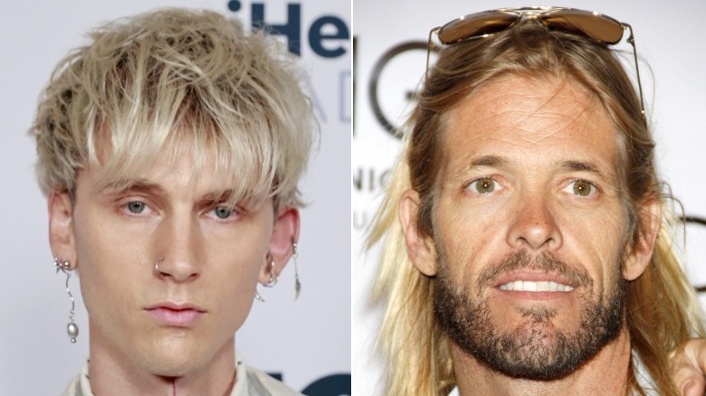 Machine Gun Kelly et Taylor Hawkins posant