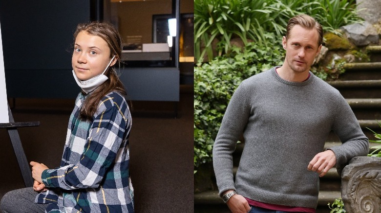 Greta Thunberg au Natural History Museum de Londres; Alexander Skarsgård au photocall de "The Northman"