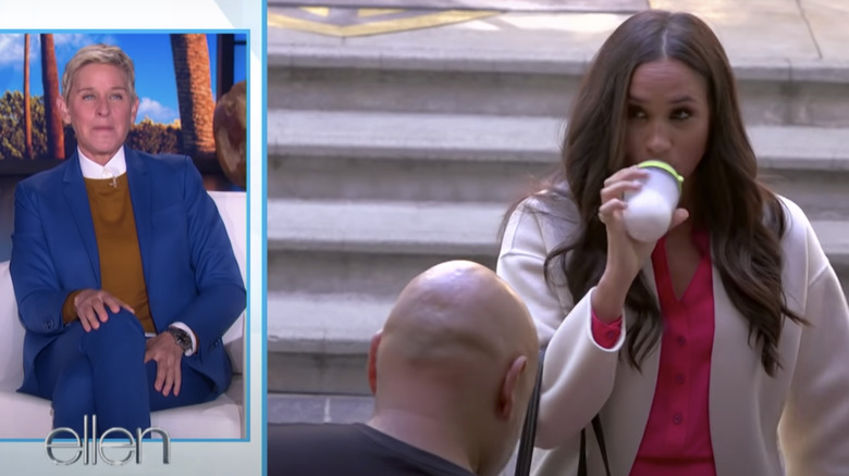 Meghan Markle boit du lait sur Ellen