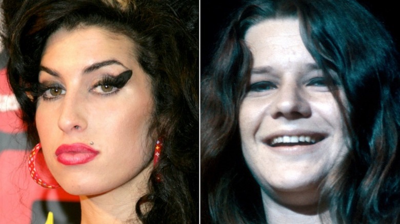 Amy Winehouse, Janis Joplin avec un maquillage des yeux foncé