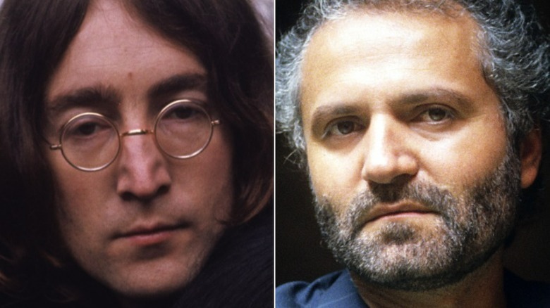 John Lennon portant des lunettes, barbu Gianni Versace